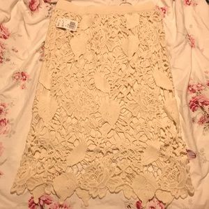 F21 contemporary lace midi skirt